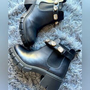 Steve Madden Girl honeyy jewel heel platform booties